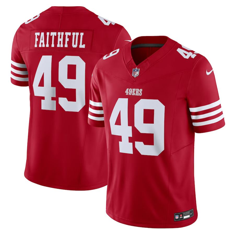 Men San Francisco 49ers #49 The Faithful Nike Scarlet Vapor F.U.S.E. Limited NFL Jersey